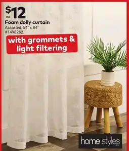 Giant Tiger Home Styles Foam dolly curtain offer