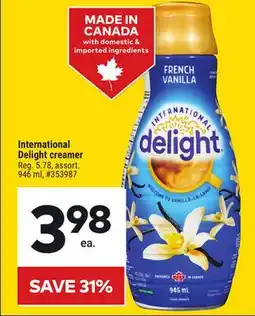 Giant Tiger International Delight creamer offer