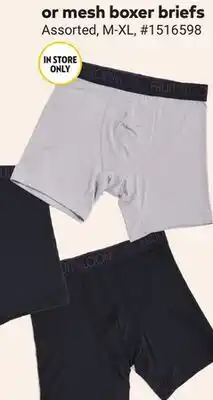 Giant Tiger Mesh boxer briefs offer