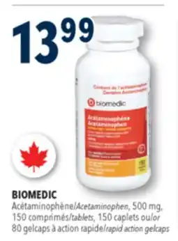 Familiprix Biomedic extra strength acetaminophen tablets for adults 150un offer