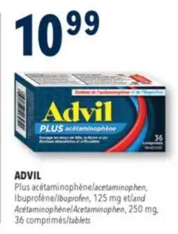 Familiprix ADVIL, Plus acetaminophen, Ibuprofen, 125 mg and Acetaminophen, 250 mg, 36 tablets offer