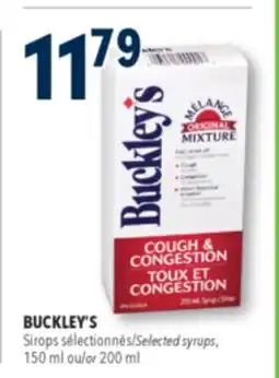 Familiprix BUCKLEY'S, Selected syrups, 150 ml or 200 ml offer