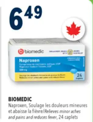 Familiprix BIOMEDIC, Naproxen, Relieves minor aches and pains and reduces fever, 24 caplets offer