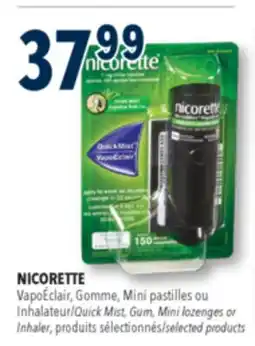 Familiprix NICORETTE, VapoÉclair, Gomme, Quick Mist, Gum, Mini lozenges or Inhaler, selected products offer