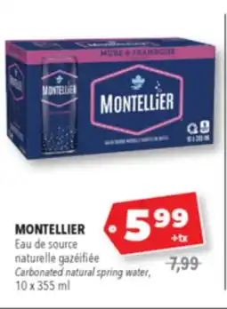 Familiprix MONTELLIER Carbonated natural spring water, 10x 355ml offer