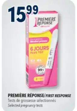Familiprix FIRST RESPONSE, Selected pregnancy tests offer