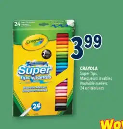 Familiprix CRAYOLA, Super Tips,Washable markers, 24 units offer