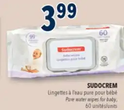 Familiprix SUDOCREM, Pure water wipes for baby, 60 units offer