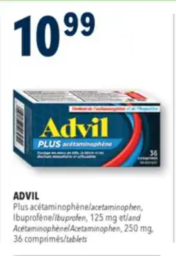 Familiprix ADVIL, Plus Ibuprofen, 125 mg and Acetaminophen, 250 mg, 36 tablets offer