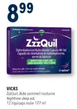 Familiprix VICKS, ZzzQuil, Aide-sommeil Nighttime sleep aid, 12 or 177 ml offer