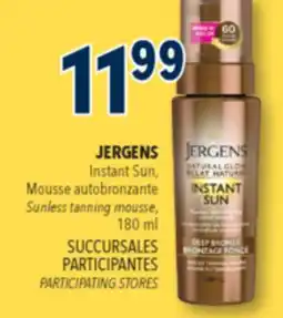 Familiprix JERGENS Instant Sun, Sunless tanning mousse, 180 ml offer