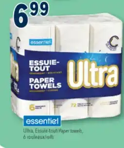 Familiprix ESSENTIEL, Ultra Paper towels, 6 rolls offer