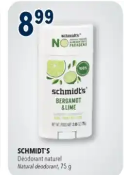 Familiprix SCHMIDT'S, Natural deodorant, 75 g offer