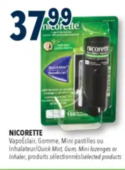 Familiprix NICORETTE, Quick Mist, Gum, Mini lozenges or Inhaler, selected products offer