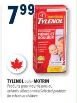 Familiprix TYLENOL or MOTRIN, Selected products for infants or children offer