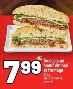 Metro FOCACCIA AU BOEUF ÉMINCÉ ET FROMAGE | BEEF AND CHEESE FOCACCIA offer