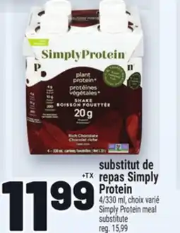Metro SUBSTITUT DE REPAS SIMPLY PROTEIN | SIMPLY PROTEIN MEAL SUBSTITUTE offer