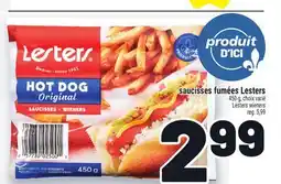 Metro SAUCISSES FUMÉES LESTERS | LESTERS WIENERS offer