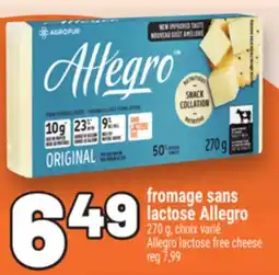 Metro FROMAGE SANS LACTOSE ALLEGRO | ALLEGRO LACTOSE FREE CHEESE offer