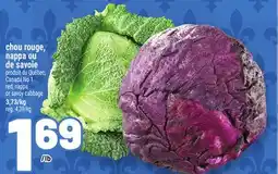 Metro CHOU ROUGE, NAPPA OU DE SAVOIE | RED, NAPPA OR SAVOY CABBAGE offer