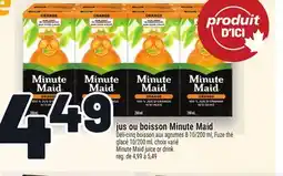 Metro JUS OU BOISSON MINUTE MAID | MINUTE MAID JUICE DRINK offer