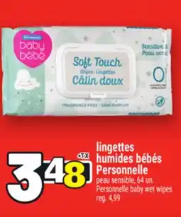 Metro LINGETTES HUMIDES BÉBÉS PERSONNELLE | PERSONNELLE BABY WET WIPES offer
