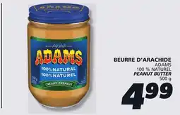 IGA ADAMS 100 % NATUREL PEANUT BUTTER offer