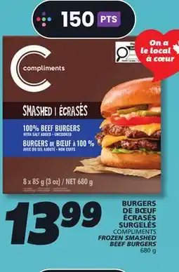 IGA COMPLIMENTS FROZEN SMASHED BEEF BURGERS offer