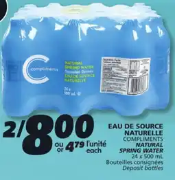 IGA COMPLIMENTS NATURAL SPRING WATER offer
