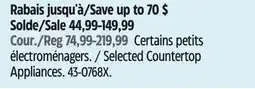 Canadian Tire Selected Countertop Appliances offer