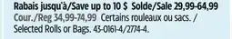 Canadian Tire Selected Rolls or Bags offer