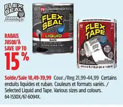 Canadian Tire Flex Seal Selected Liquid and Tape offer