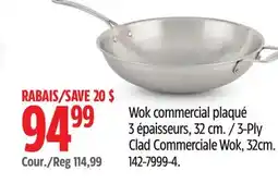Canadian Tire Lagostina 3-Ply Clad Commerciale Wok, 32cm offer