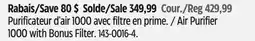 Canadian Tire Cuisinart Air Purifier 1000 with Bonus Filter offer