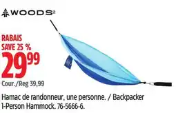 Canadian Tire Woods Backpacker 1-Person Hammock offer