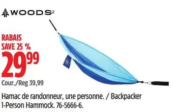 Canadian Tire Woods Backpacker 1-Person Hammock offer