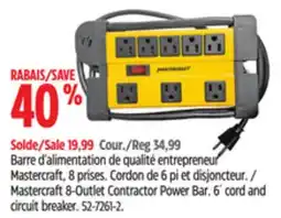Canadian Tire Mastercraft 8-Outlet Contractor Power Bar offer