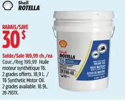 Canadian Tire Shell T6 Synthetic Motor Oil offer