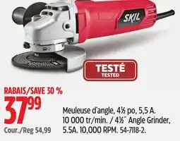 Canadian Tire SKIL 41⁄2˝Angle Grinder, 5.5A offer