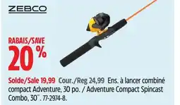 Canadian Tire Zebco Adventure Compact Spincast Combo offer