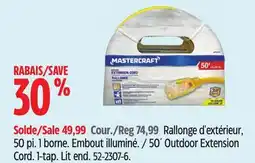 Canadian Tire Mastercraft 0´ Outdoor Extension Cord offer