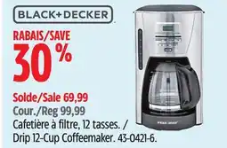 Canadian Tire Black Decker Drip 12-Cup Coffeemaker offer