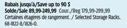 Canadian Tire Mastercraft Selected Storage Racks offer
