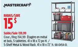 Canadian Tire Mastercraft 5-Shelf Metal & Wood Rack offer