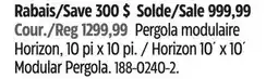 Canadian Tire CANVAS Horizon 10´ x 10´ Modular Pergola offer