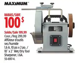 Canadian Tire MAXIMUM 10˝x2˝Wet/Dry Tool Sharpener, 1.6A offer