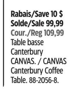 Canadian Tire CANVAS Canterbury Coffee Table offer