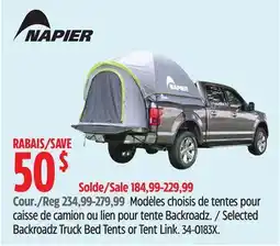 Canadian Tire Napier Selected Backroadz Truck Bed Tents or Tent Link offer