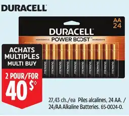 Canadian Tire Duracell 24/AA Alkaline Batteries offer