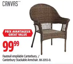 Canadian Tire CANVAS Canterbury Stackable Armchair offer